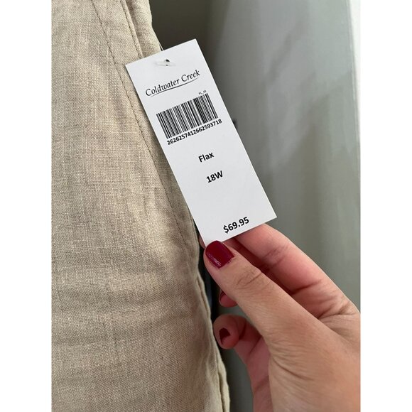 NWT Coldwater Creek Womens Flax Linen Blend Pull-On Shorts 18W Beige - Picture 7 of 9